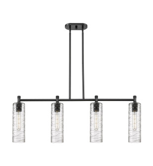 Downtown Urban Four Light Island Pendant in Matte Black (405|434-4I-BK-G434-12DE)