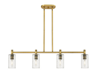 Downtown Urban Four Light Island Pendant in Brushed Brass (405|434-4I-BB-G434-7SDY)