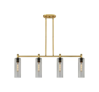 Downtown Urban Four Light Island Pendant in Brushed Brass (405|434-4I-BB-G434-12SM)