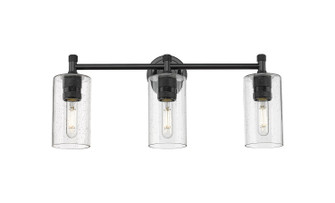 Downtown Urban Three Light Bath Vanity in Matte Black (405|434-3W-BK-G434-7SDY)