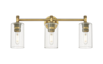 Downtown Urban Three Light Bath Vanity in Brushed Brass (405|434-3W-BB-G434-7CL)