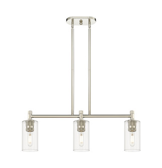 Downtown Urban Three Light Island Pendant in Polished Nickel (405|434-3I-PN-G434-7CL)