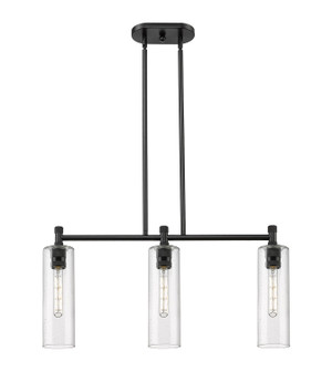Downtown Urban Three Light Island Pendant in Matte Black (405|434-3I-BK-G434-12SDY)