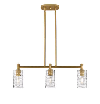 Downtown Urban Three Light Island Pendant in Brushed Brass (405|434-3I-BB-G434-7DE)