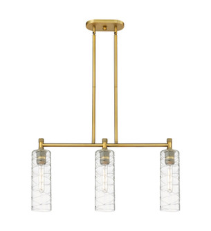 Downtown Urban Three Light Island Pendant in Brushed Brass (405|434-3I-BB-G434-12DE)
