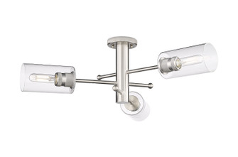 Downtown Urban LED Flush Mount in Satin Nickel (405|434-3F-SN-G434-7CL)