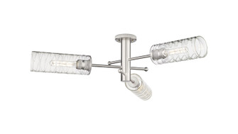 Downtown Urban Three Light Semi-Flush Mount in Satin Nickel (405|434-3F-SN-G434-12DE)