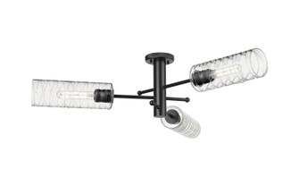 Downtown Urban Three Light Semi-Flush Mount in Matte Black (405|434-3F-BK-G434-12DE)