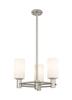 Downtown Urban Three Light Pendant in Satin Nickel (405|434-3CR-SN-G434-7WH)