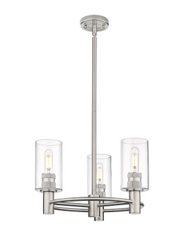 Downtown Urban Three Light Pendant in Satin Nickel (405|434-3CR-SN-G434-7CL)