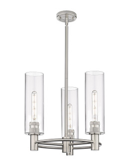 Downtown Urban Three Light Pendant in Satin Nickel (405|434-3CR-SN-G434-12CL)