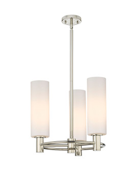 Downtown Urban Three Light Pendant in Polished Nickel (405|434-3CR-PN-G434-12WH)