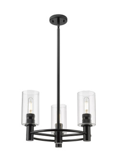 Downtown Urban Three Light Pendant in Matte Black (405|434-3CR-BK-G434-7CL)