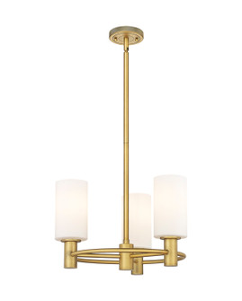 Downtown Urban Three Light Pendant in Brushed Brass (405|434-3CR-BB-G434-7WH)