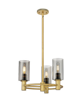 Downtown Urban Three Light Pendant in Brushed Brass (405|434-3CR-BB-G434-7SM)