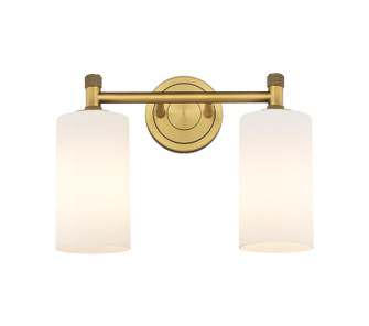 Downtown Urban Two Light Bath Vanity in Brushed Brass (405|434-2W-BB-G434-7WH)