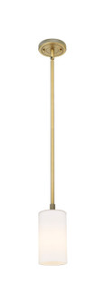 Downtown Urban One Light Pendant in Brushed Brass (405|434-1S-BB-G434-7WH)