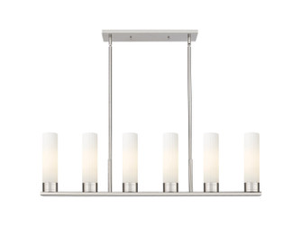 Downtown Urban Six Light Linear Pendant in Satin Nickel (405|429-6I-SN-G429-8WH)