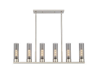 Downtown Urban Six Light Linear Pendant in Satin Nickel (405|429-6I-SN-G429-11SM)
