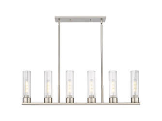 Downtown Urban Six Light Linear Pendant in Satin Nickel (405|429-6I-SN-G429-11CL)