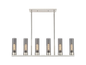Downtown Urban Six Light Linear Pendant in Polished Nickel (405|429-6I-PN-G429-11SM)