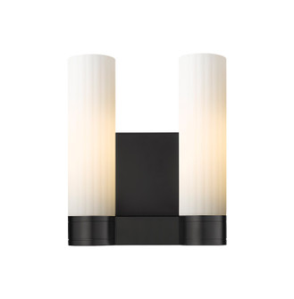 Downtown Urban Two Light Bath Vanity in Matte Black (405|429-2W-BK-G429-11WH)