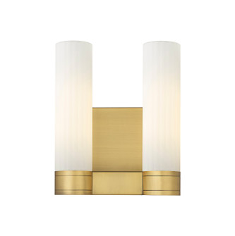 Downtown Urban Two Light Bath Vanity in Brushed Brass (405|429-2W-BB-G429-11WH)