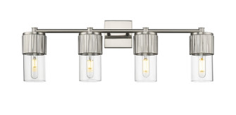 Downtown Urban Four Light Bath Vanity in Satin Nickel (405|428-4W-SN-G428-7CL)