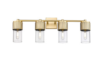 Downtown Urban Four Light Bath Vanity in Brushed Brass (405|428-4W-BB-G428-7CL)