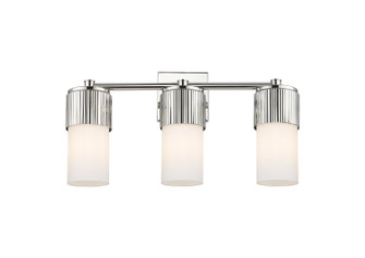 Downtown Urban Three Light Bath Vanity in Polished Nickel (405|428-3W-PN-G428-7WH)