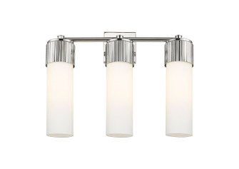 Downtown Urban Three Light Bath Vanity in Polished Nickel (405|428-3W-PN-G428-12WH)