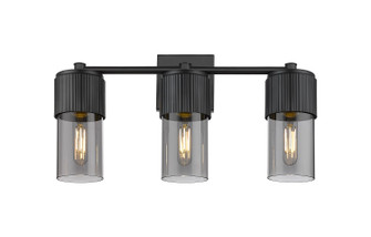 Downtown Urban Three Light Bath Vanity in Matte Black (405|428-3W-BK-G428-7SM)