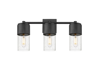 Downtown Urban Three Light Bath Vanity in Matte Black (405|428-3W-BK-G428-7SDY)