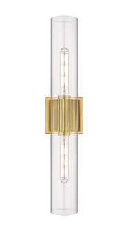 Downtown Urban Two Light Bath Vanity in Brushed Brass (405|428-2WL-BB-G428-12CL)