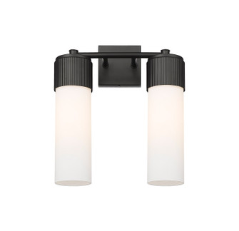 Downtown Urban Two Light Bath Vanity in Matte Black (405|428-2W-BK-G428-12WH)