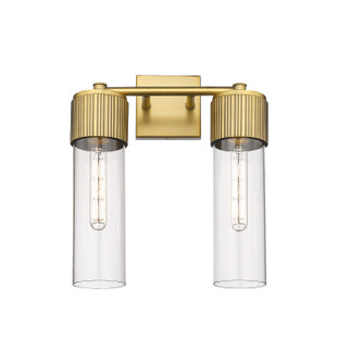 Downtown Urban Two Light Bath Vanity in Brushed Brass (405|428-2W-BB-G428-12CL)