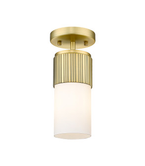 Downtown Urban One Light Semi-Flush Mount in Brushed Brass (405|428-1F-BB-G428-7WH)