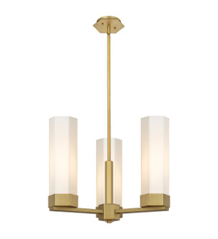 Downtown Urban LED Pendant in Brushed Brass (405|427-3CR-BB-G427-14WH)