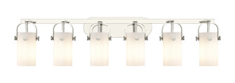Downtown Urban Six Light Bath Vanity in Polished Nickel (405|423-6W-PN-G423-7WH)