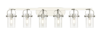 Downtown Urban Six Light Bath Vanity in Polished Nickel (405|423-6W-PN-G423-7CL)