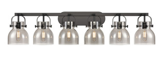 Downtown Urban Six Light Bath Vanity in Matte Black (405|423-6W-BK-G412-6SM)