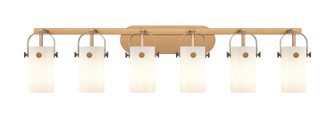 Downtown Urban Six Light Bath Vanity in Brushed Brass (405|423-6W-BB-G423-7WH)