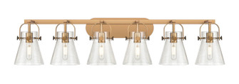 Downtown Urban Six Light Bath Vanity in Brushed Brass (405|423-6W-BB-G411-6SDY)
