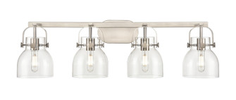 Downtown Urban Four Light Bath Vanity in Satin Nickel (405|423-4W-SN-G412-6CL)