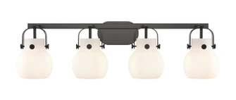 Downtown Urban Four Light Bath Vanity in Matte Black (405|423-4W-BK-G410-6WH)