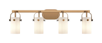 Downtown Urban Four Light Bath Vanity in Brushed Brass (405|423-4W-BB-G423-7WH)