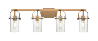 Downtown Urban Four Light Bath Vanity in Brushed Brass (405|423-4W-BB-G423-7SDY)
