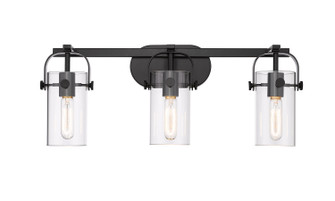 Downtown Urban Three Light Bath Vanity in Matte Black (405|423-3W-BK-G423-7CL)
