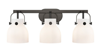 Downtown Urban Three Light Bath Vanity in Matte Black (405|423-3W-BK-G412-6WH)