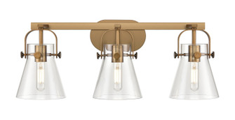 Downtown Urban Three Light Bath Vanity in Brushed Brass (405|423-3W-BB-G411-6CL)